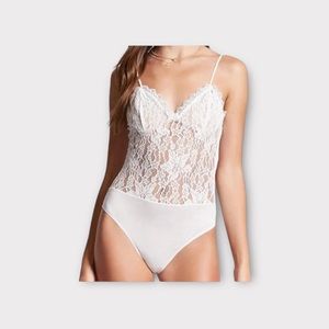 White Lace Forever 21 Bodysuit
